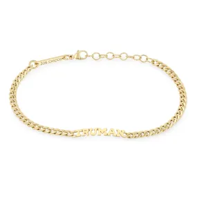 14k Gold Custom Itty Bitty Letters Curb Chain Bracelet