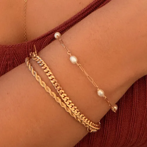 14K Riviera Pearl Bracelet