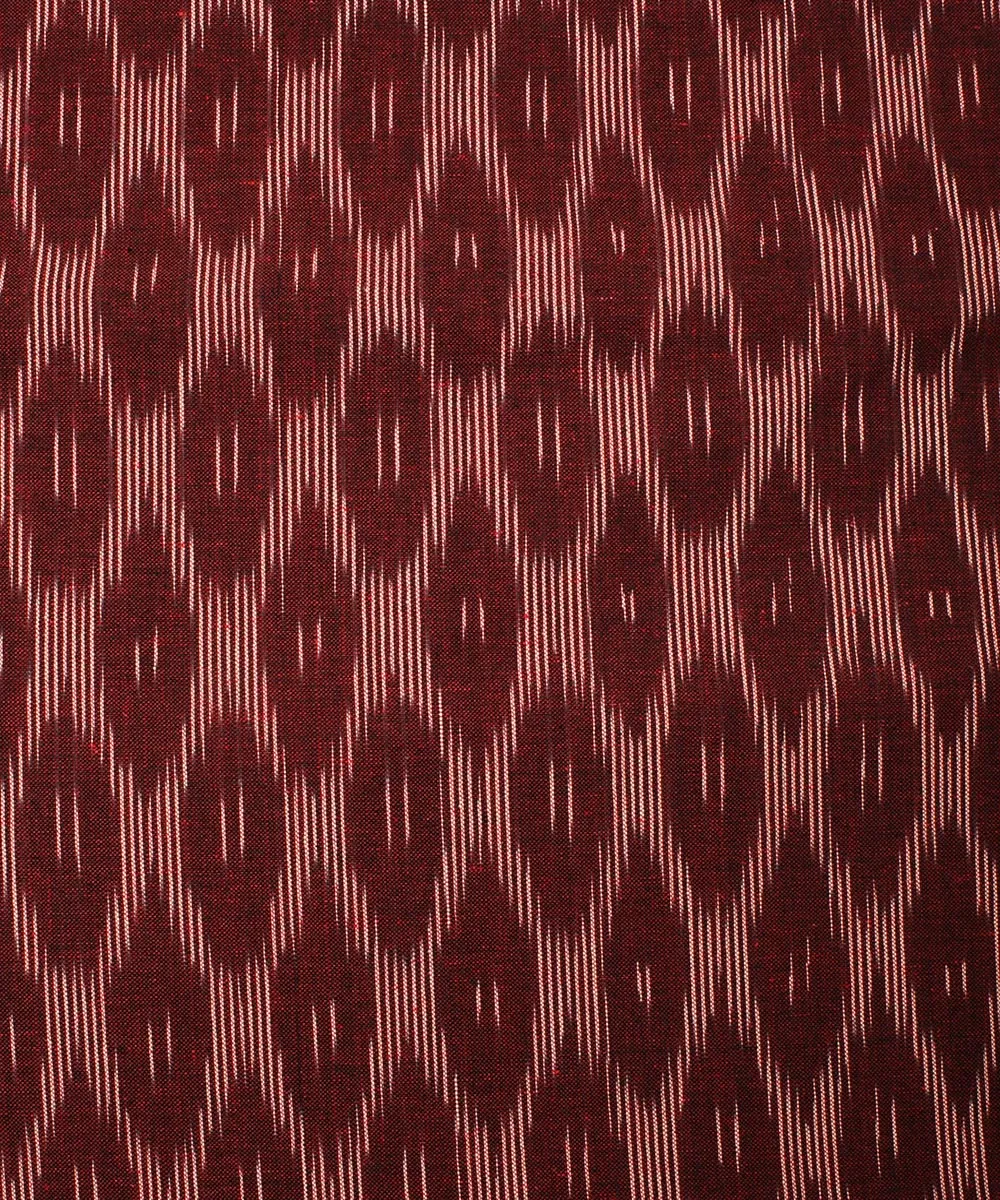 2.5 m Brown handloom cotton pochampally ikat fabric