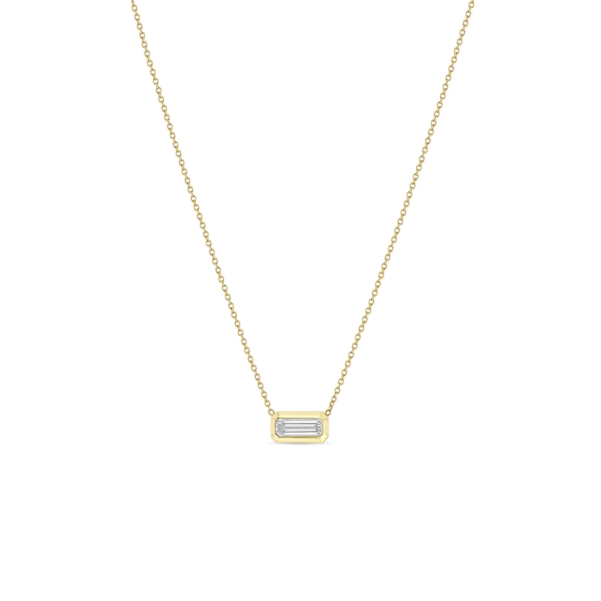 .49 ctw Horizontal Baguette Diamond Bezel Necklace