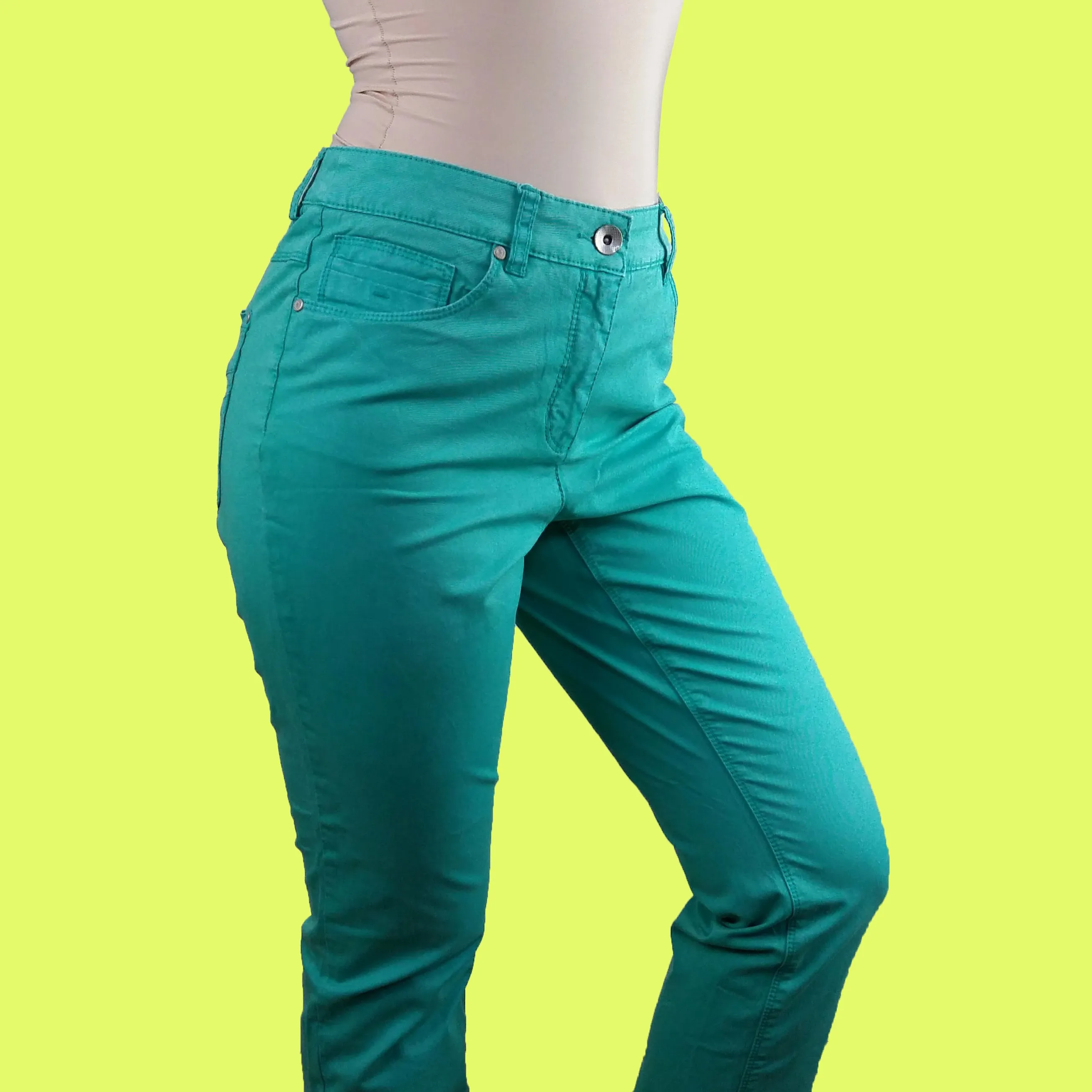 90's high-waist turquoise pants - size S-M