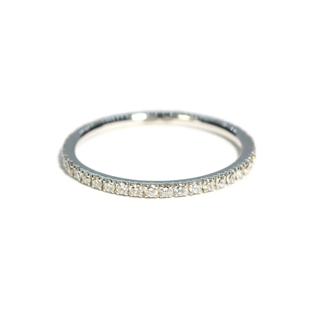 A & Furst - France - Eternity Band Ring with White Diamonds all around, 18k White Gold