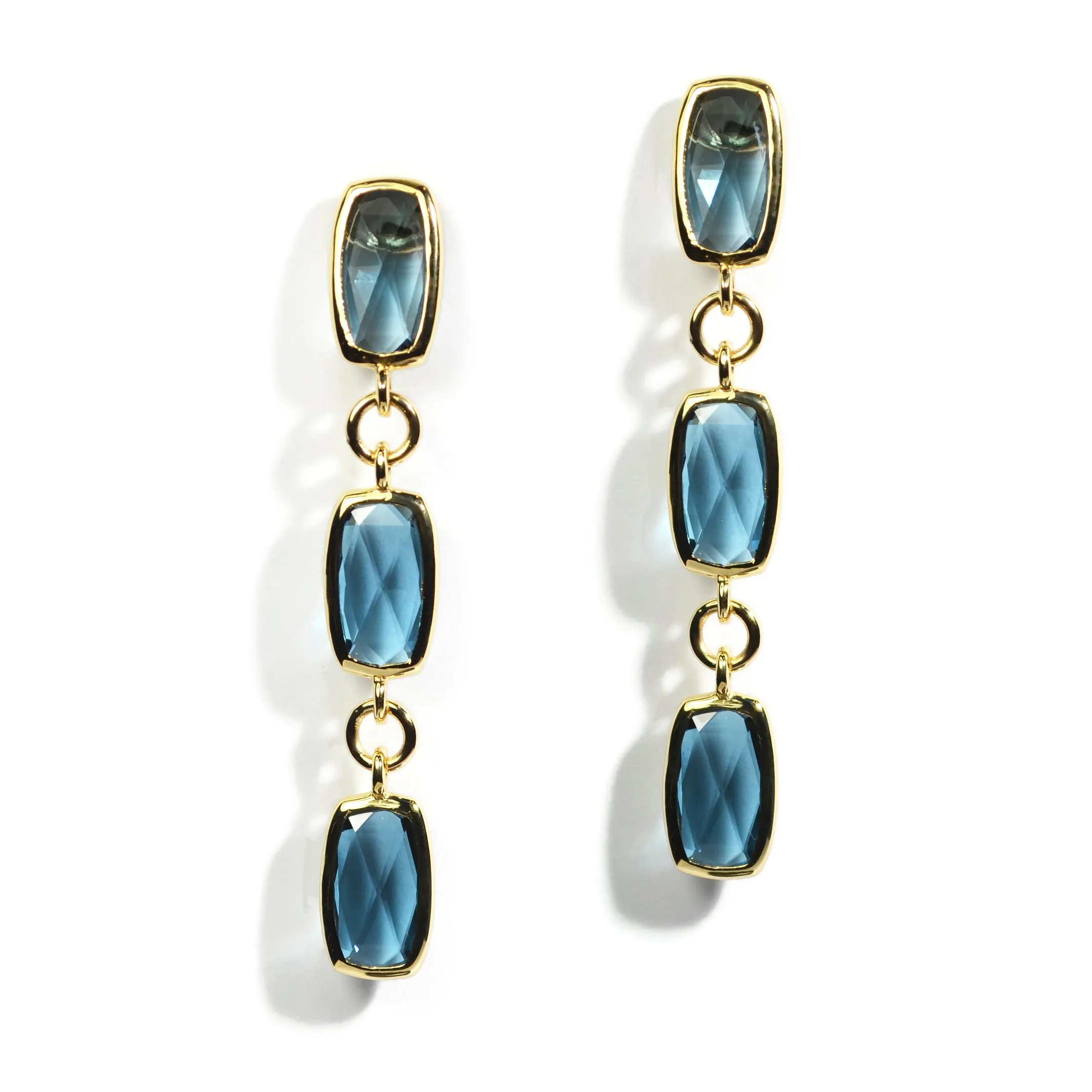 A & Furst - Gaia - Drop Earrings with London Blue Topaz, 18k Yellow Gold