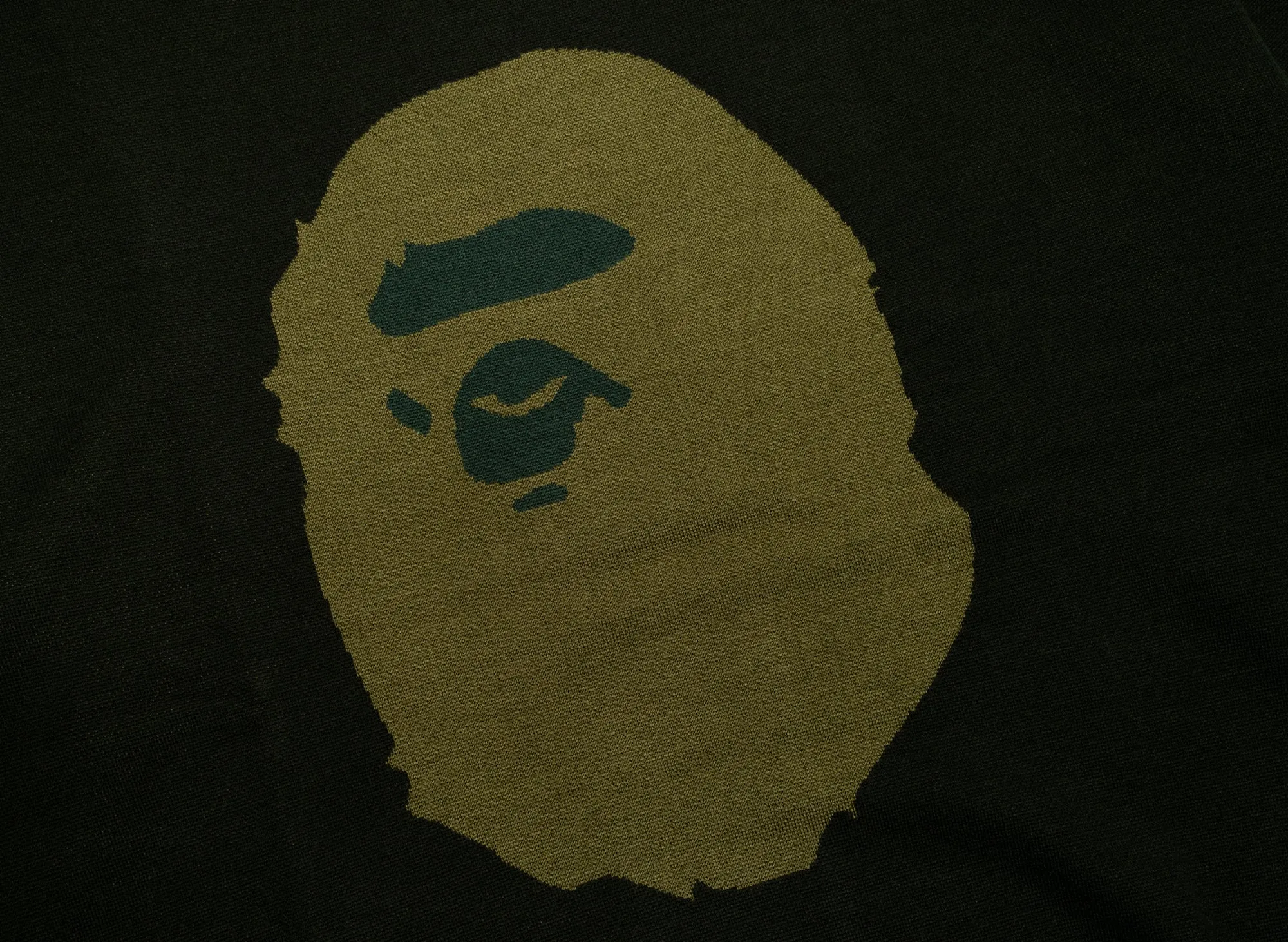 A Bathing Ape Ape Head Jacquard Knit Sweater in Green