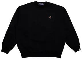 A Bathing Ape Ape Head One Point Overdye Crewneck in Black