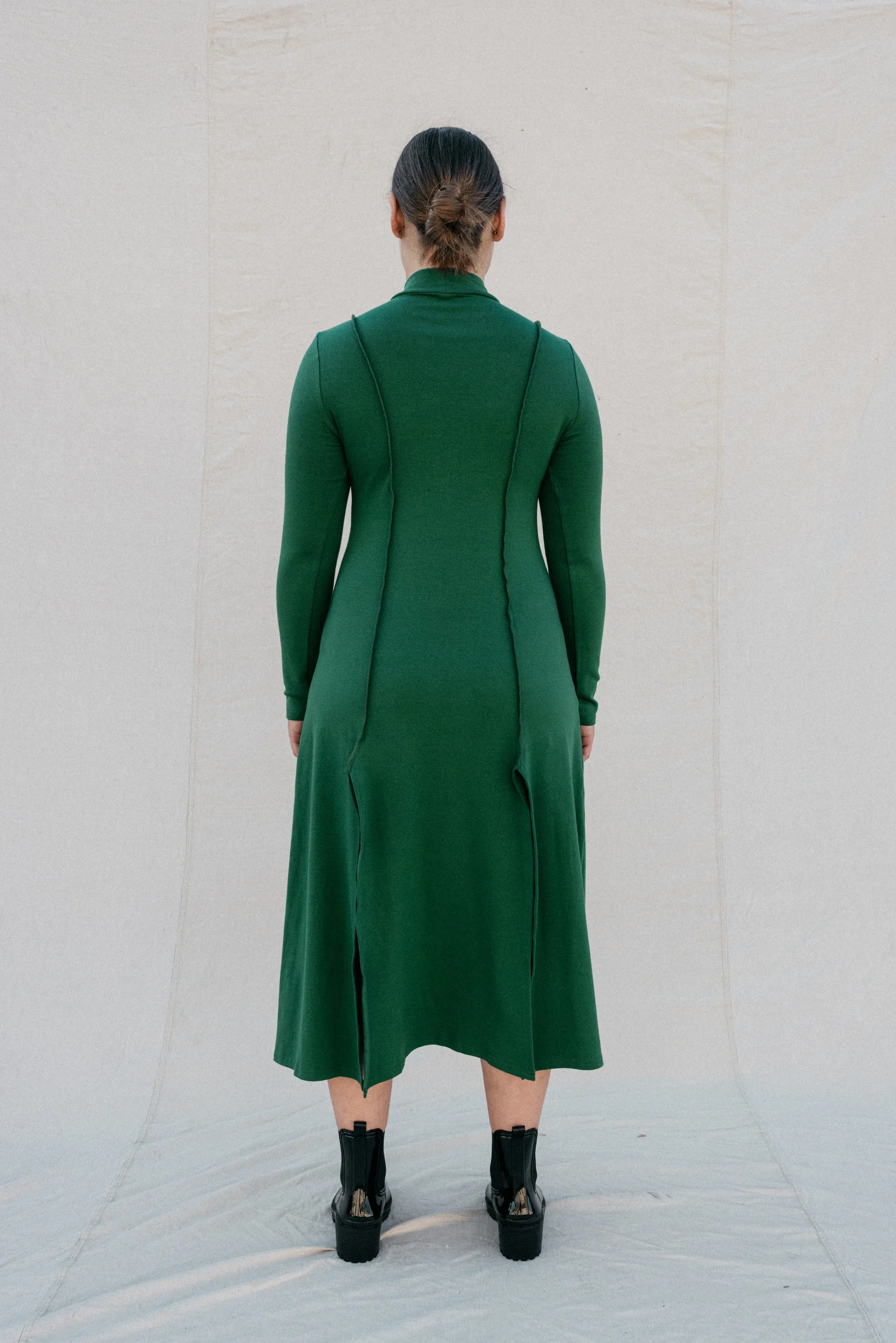 Ada Dress in Forest Green