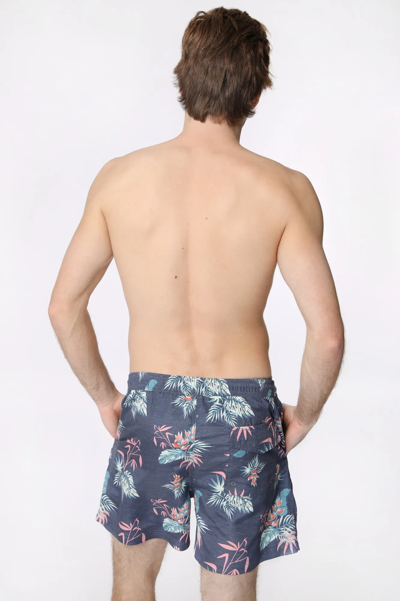 Amnesia Mens Printed Beach Shorts