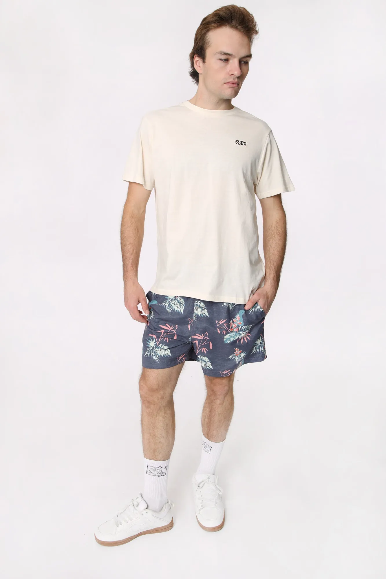 Amnesia Mens Printed Beach Shorts