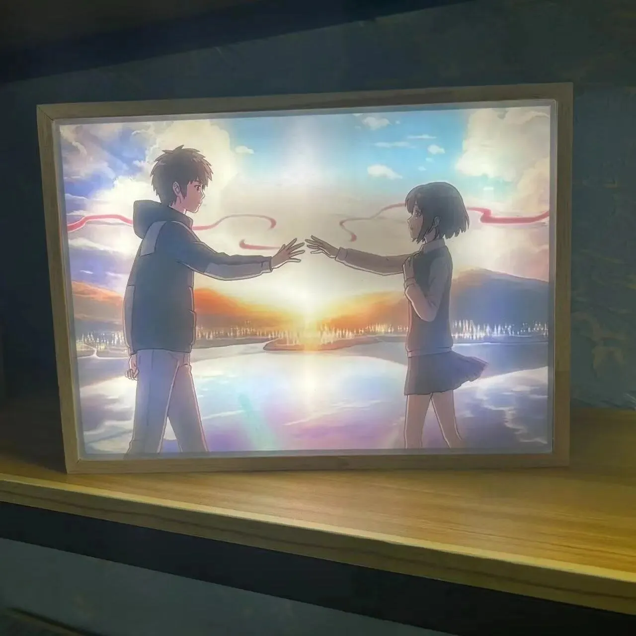 Anime Kimi No Nawa Light Painting LED Lamp Character Miyamizu Mitsuha Tachibana Taki