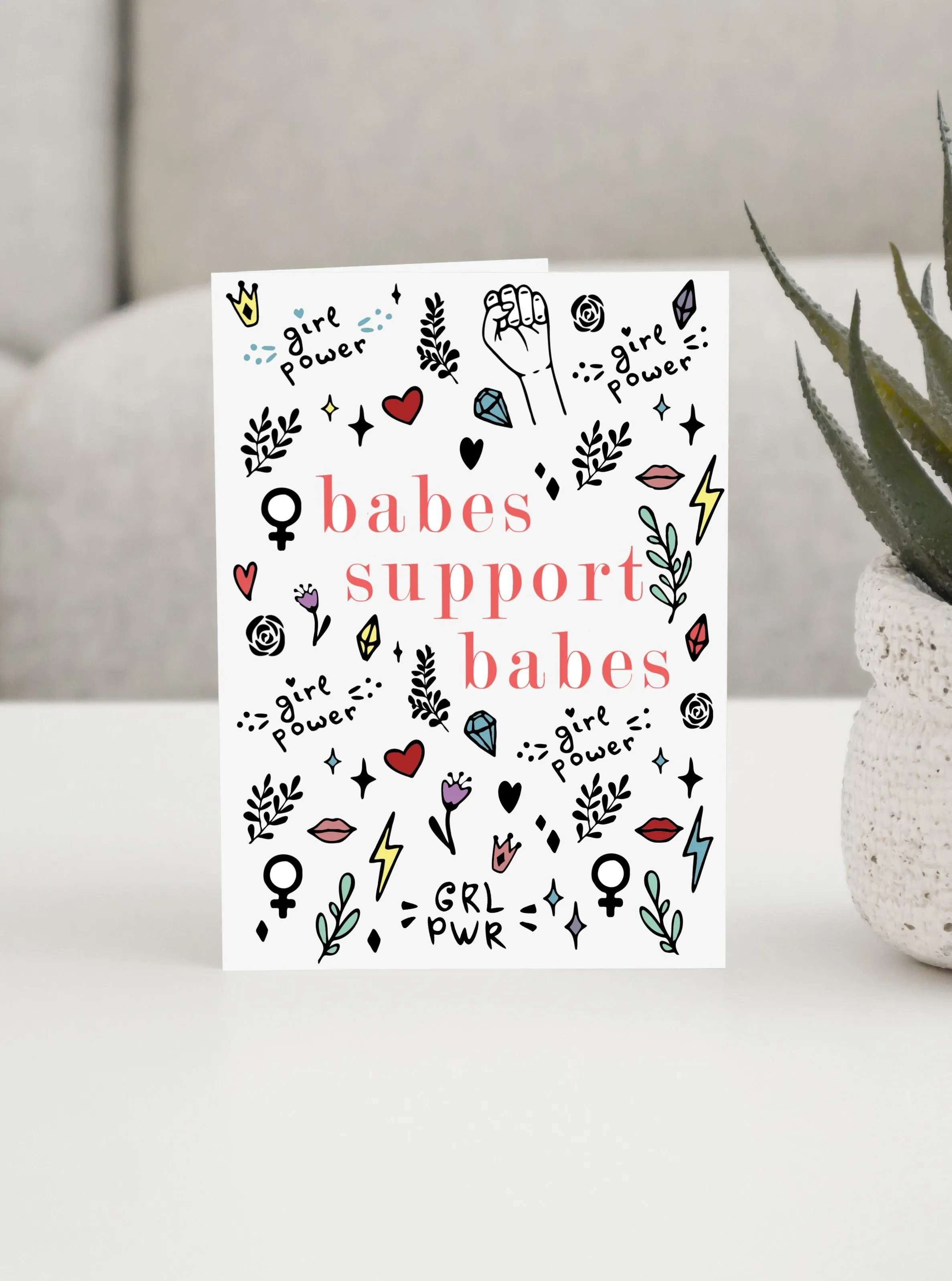 Babes Support Babes Greeting Card Set