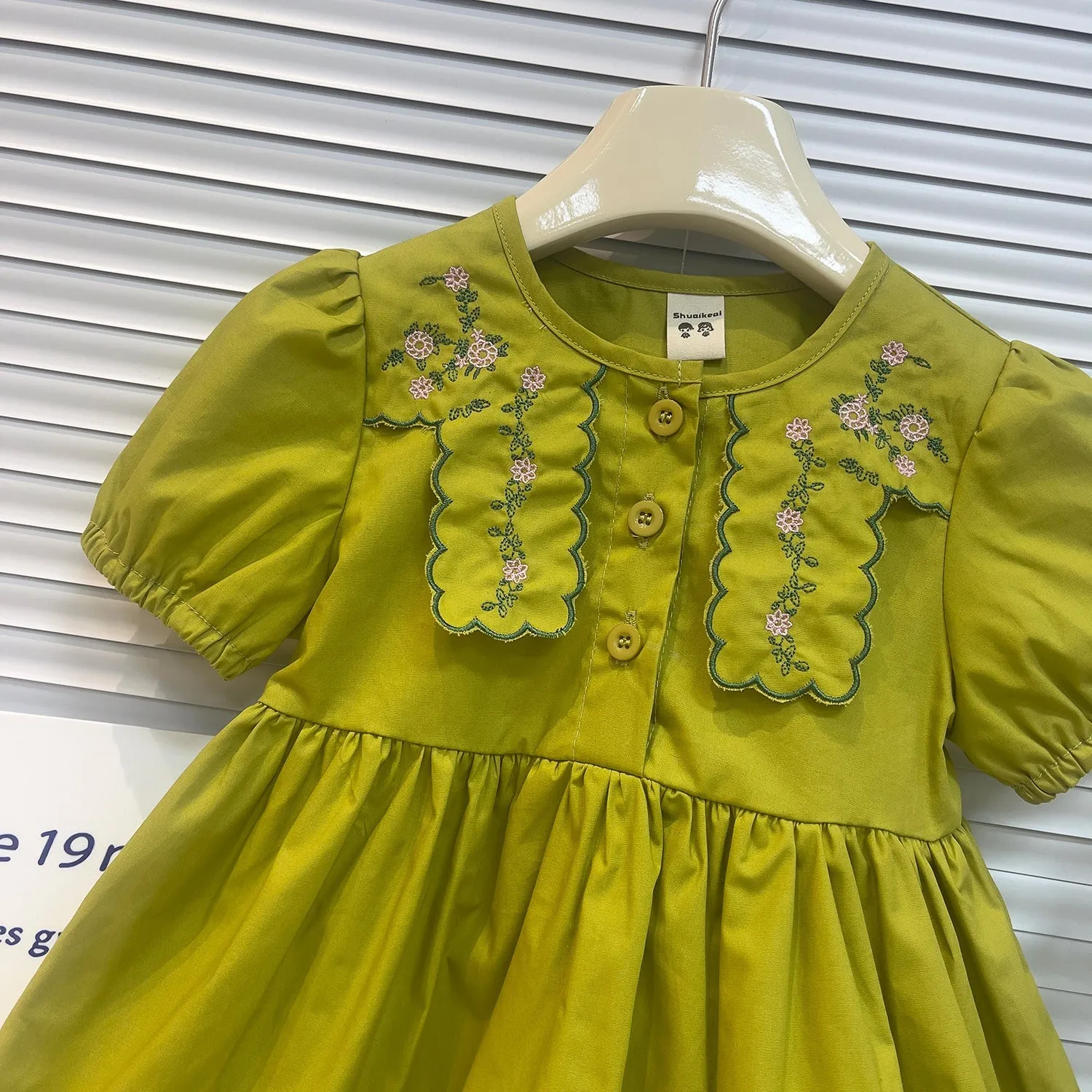 Baby Kid Girls Flower Embroidered Dresses