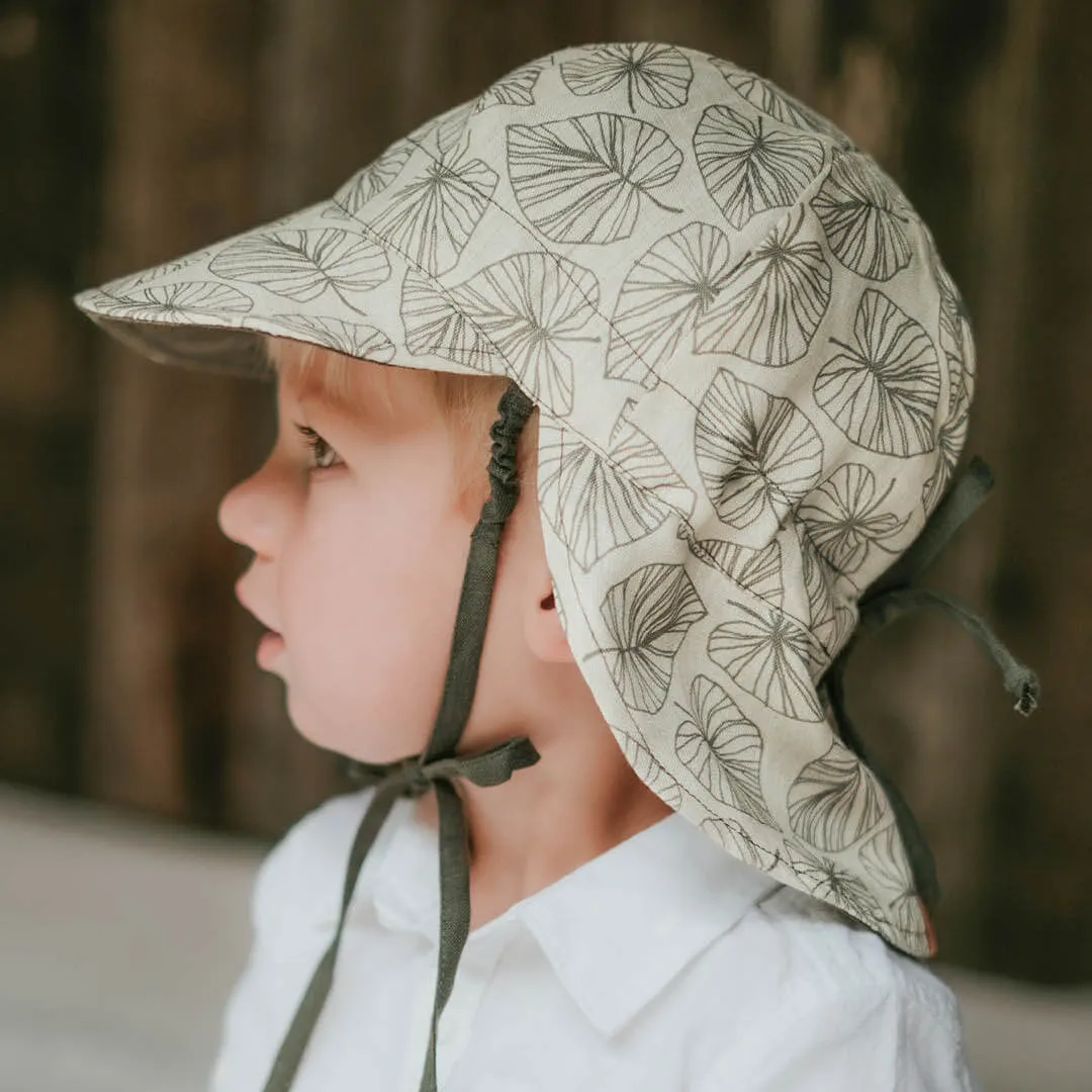 Baby Legionnaire Reversible Linen Sunhat - Leaf