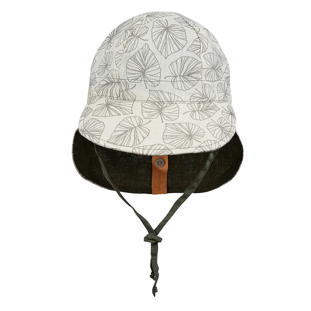 Baby Legionnaire Reversible Linen Sunhat - Leaf