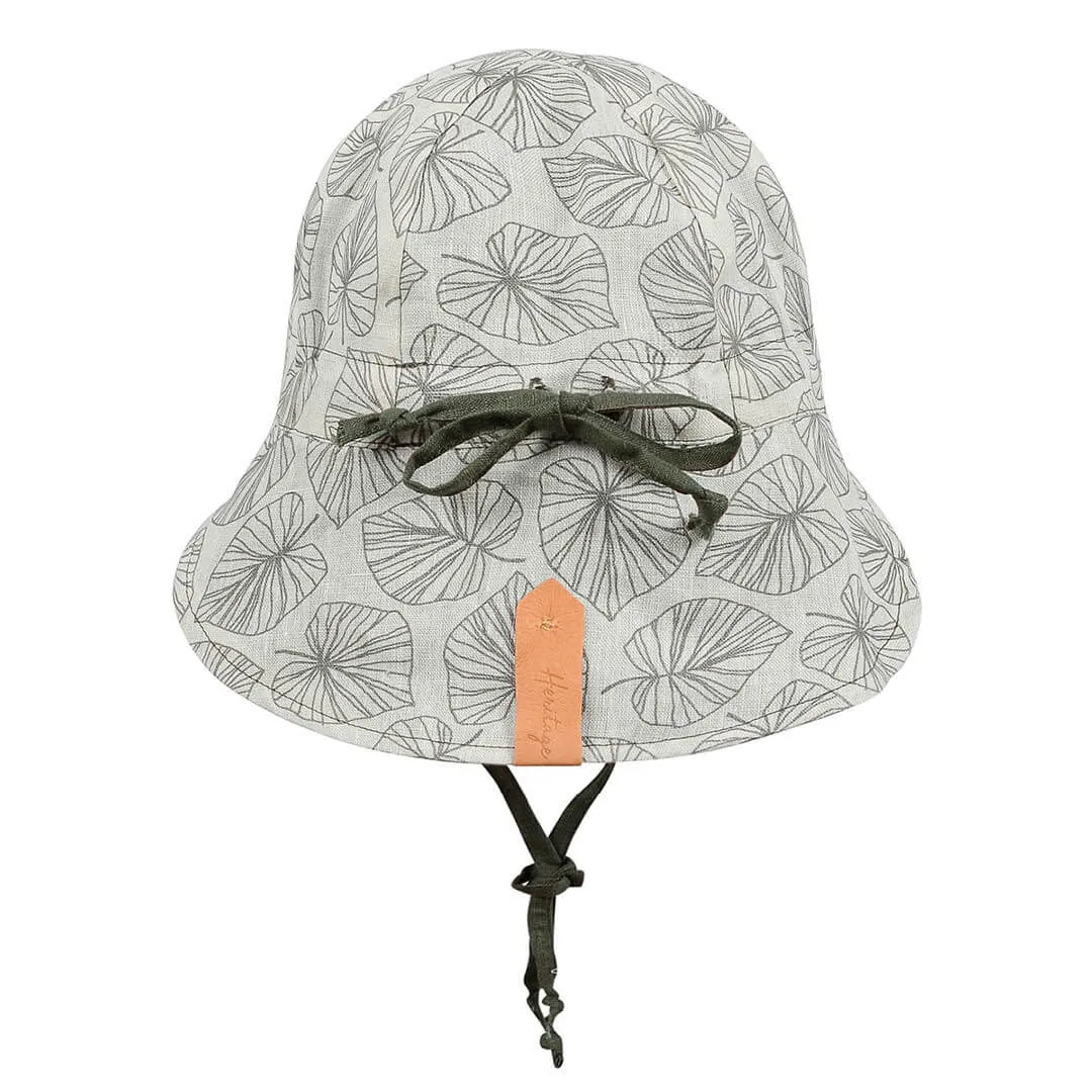 Baby Legionnaire Reversible Linen Sunhat - Leaf