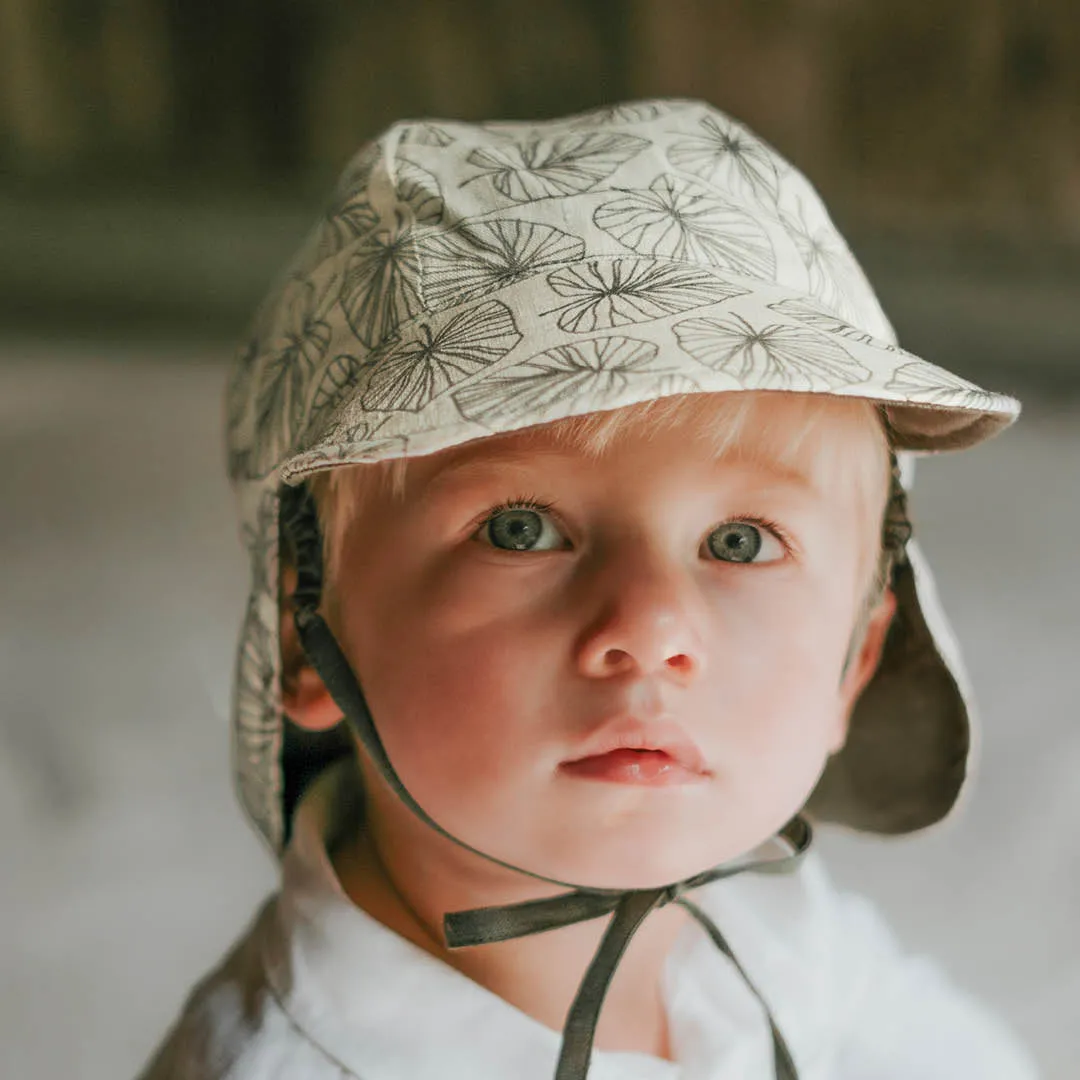 Baby Legionnaire Reversible Linen Sunhat - Leaf