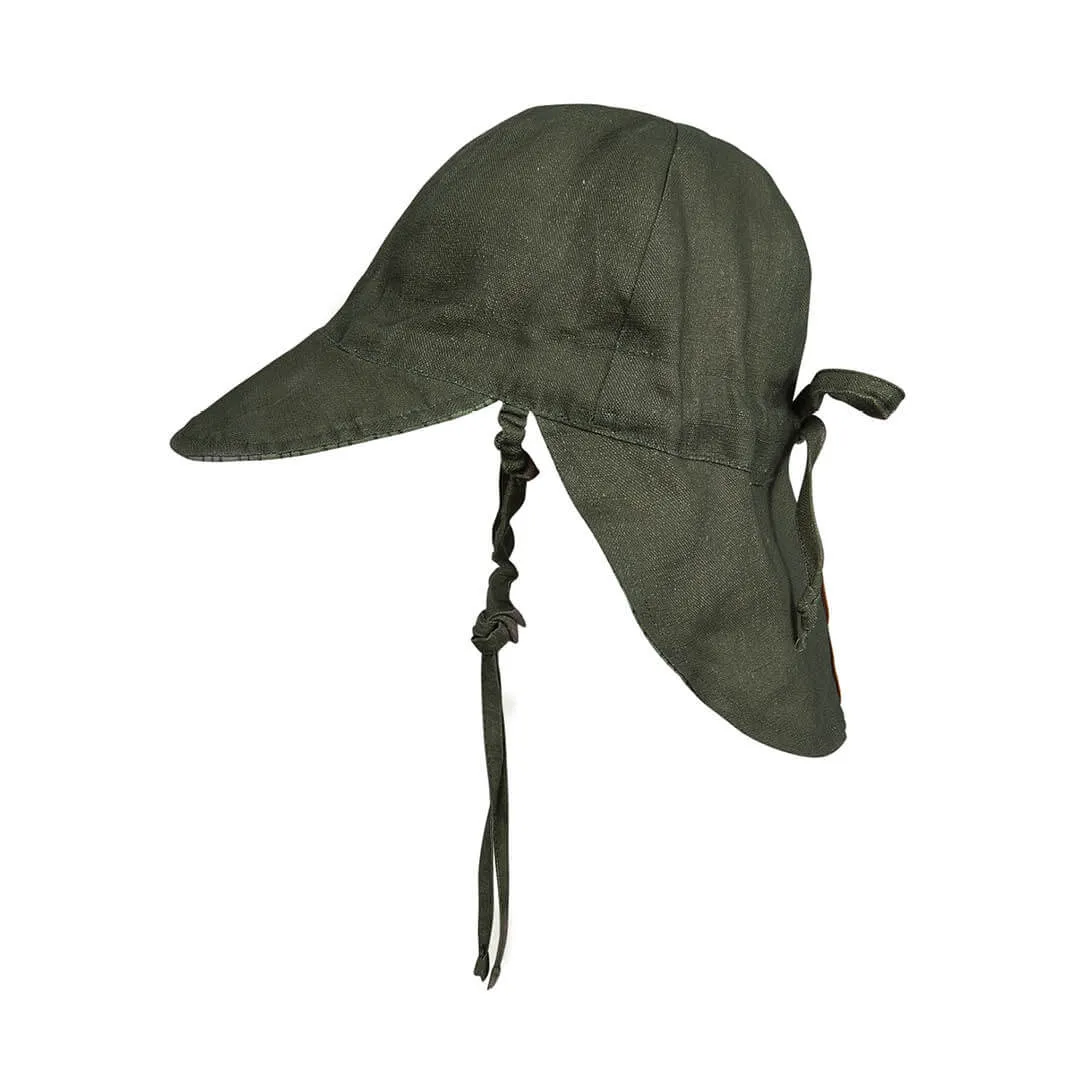 Baby Legionnaire Reversible Linen Sunhat - Leaf