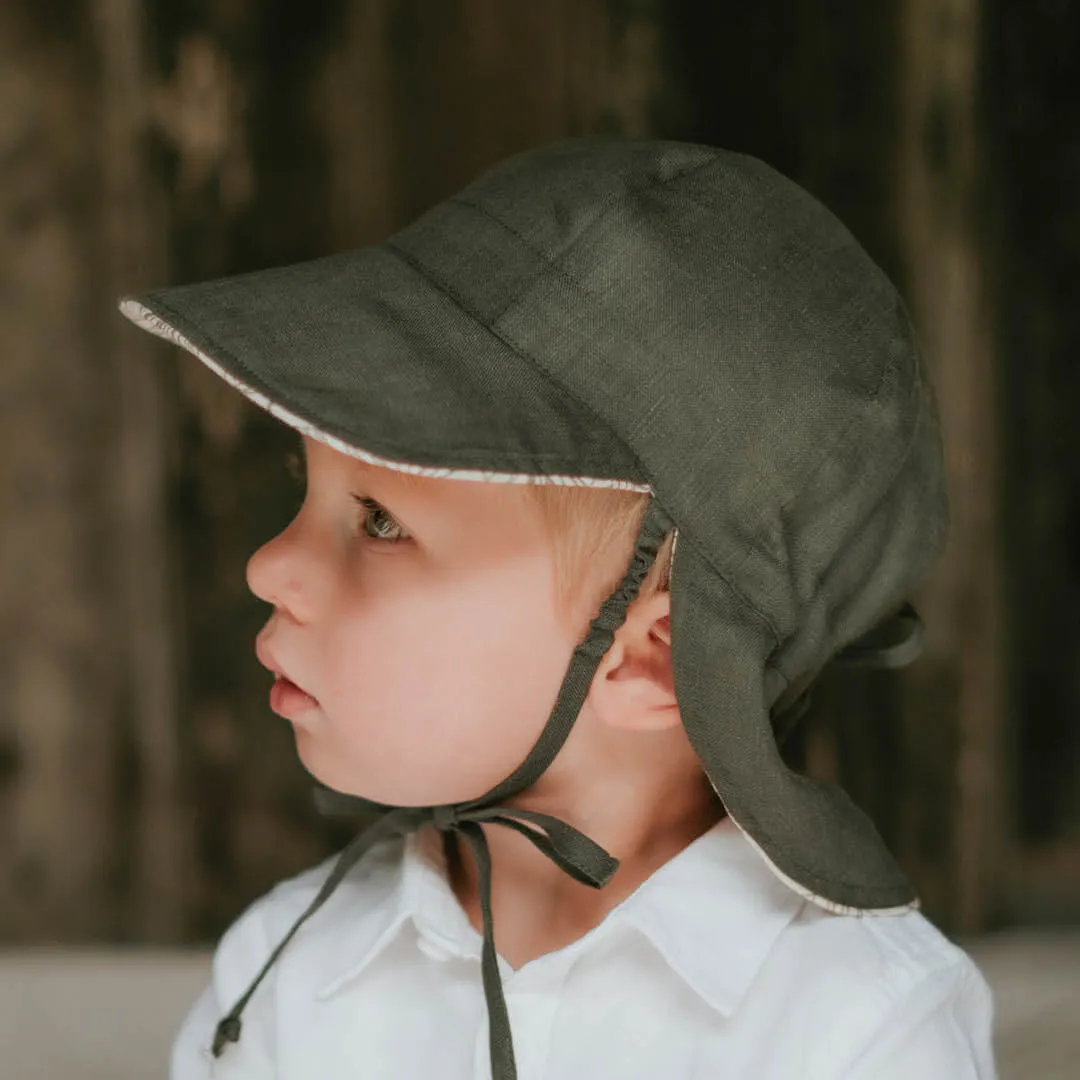 Baby Legionnaire Reversible Linen Sunhat - Leaf