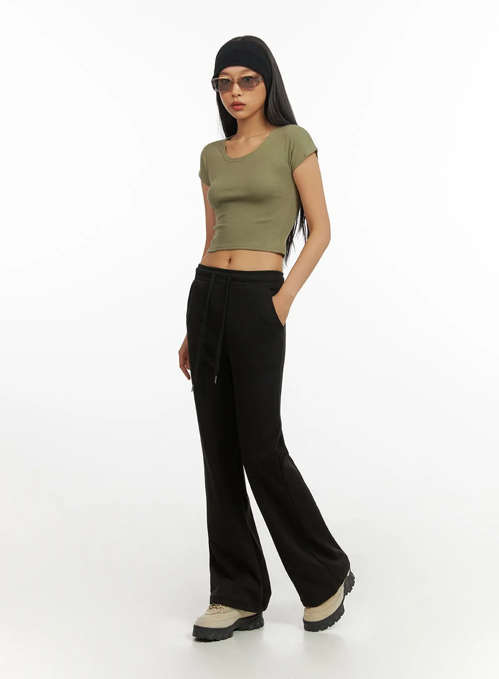 Basic Crop U-Neck Top IY422