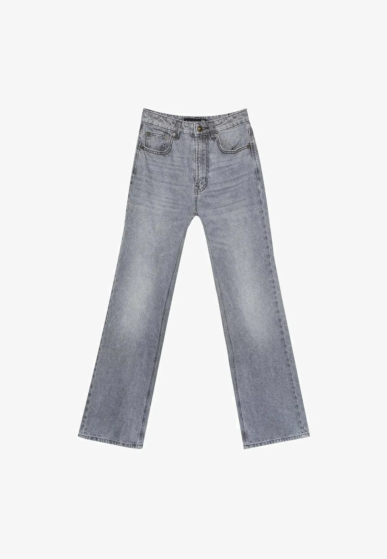 Basic Light Grey Wash Straight Leg Jeans