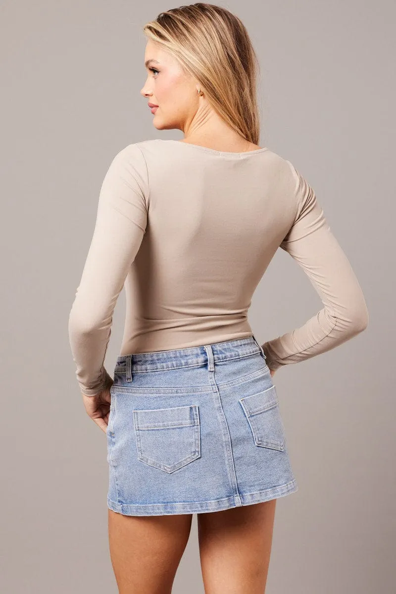 Beige Supersoft Top Long Sleeve