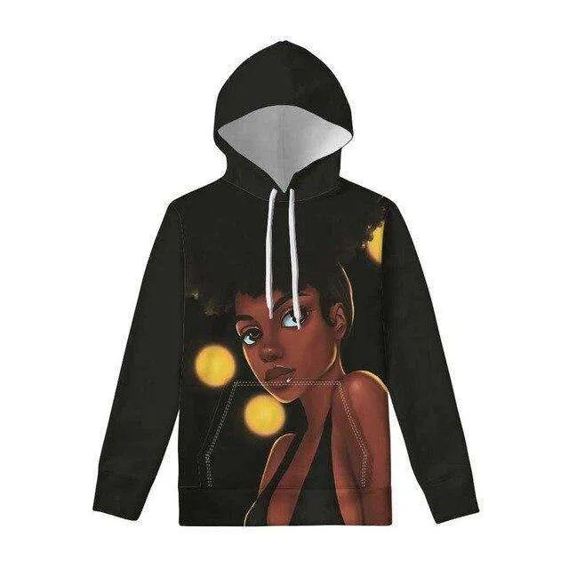 Black Afro Girls Hoodies