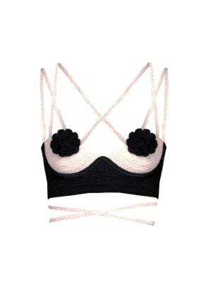 BLACK AND WHITE GRECAS CORSET BRA