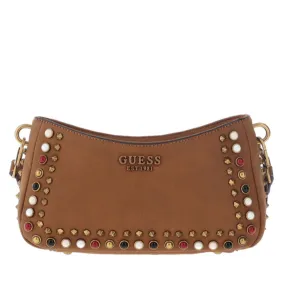 Borsa Donna a Spalla GUESS Chiusa con Zip Linea Radar colore Cognac