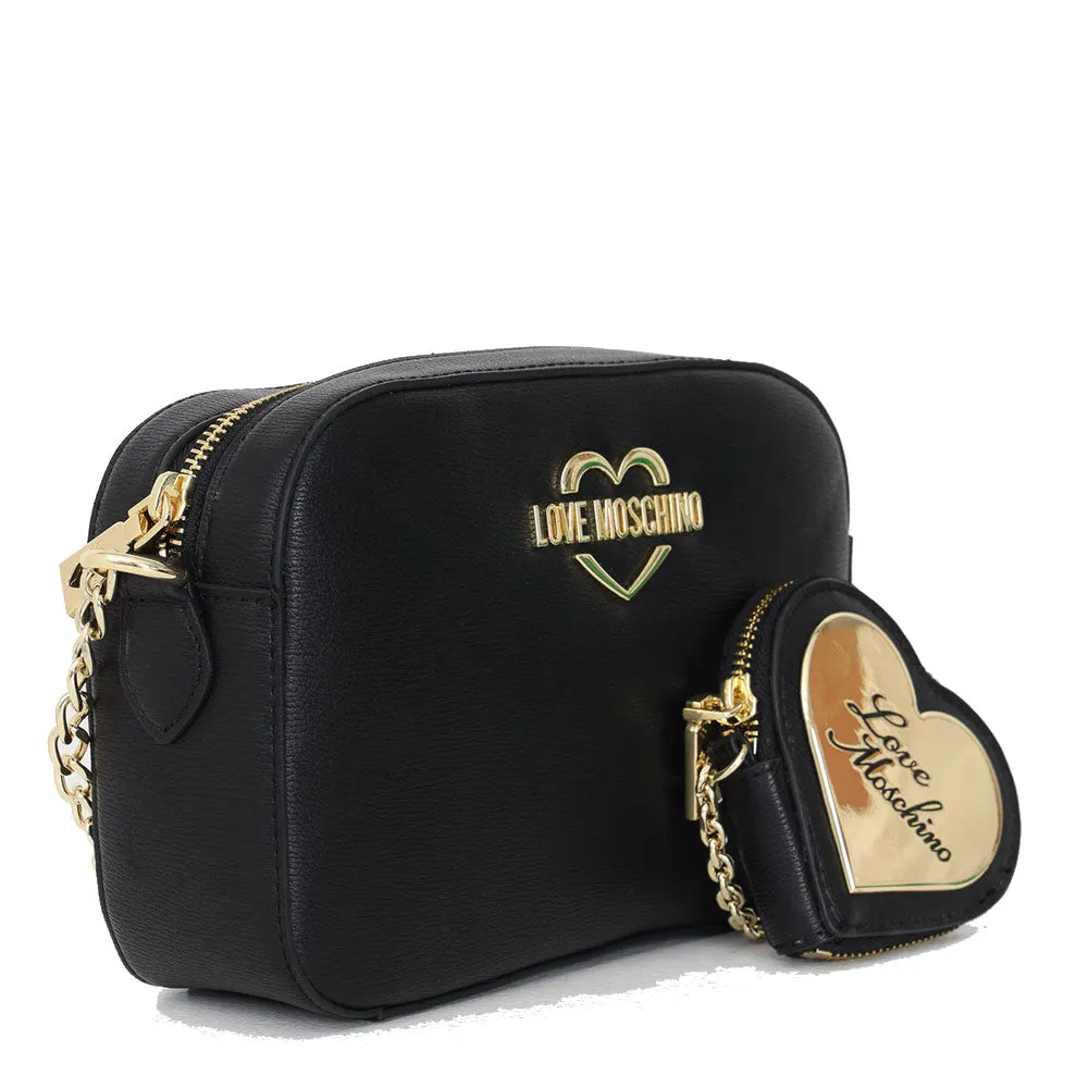 Borsa Donna a Tracolla con Micro Clutch LOVE MOSCHINO linea Hollies colore Nero