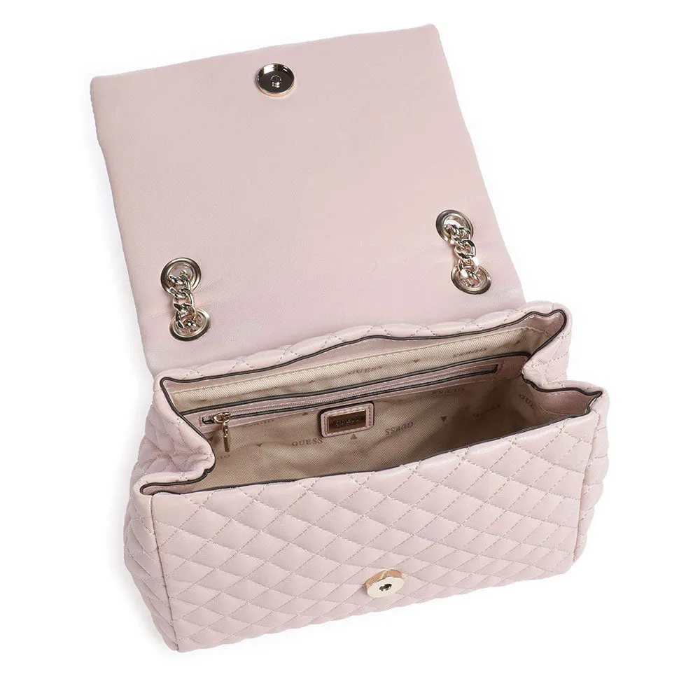 Borsa Donna a Tracolla GUESS Chiusa con Pattina Linea Rianee colore Pale Pink