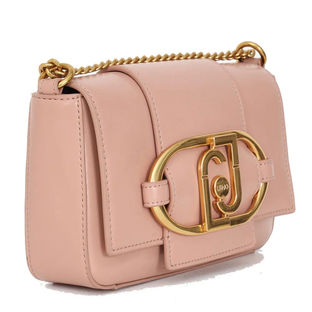 Borsa Donna a Tracolla LIU JO Ecosostenibile colore Soft Peach con Maxi Logo