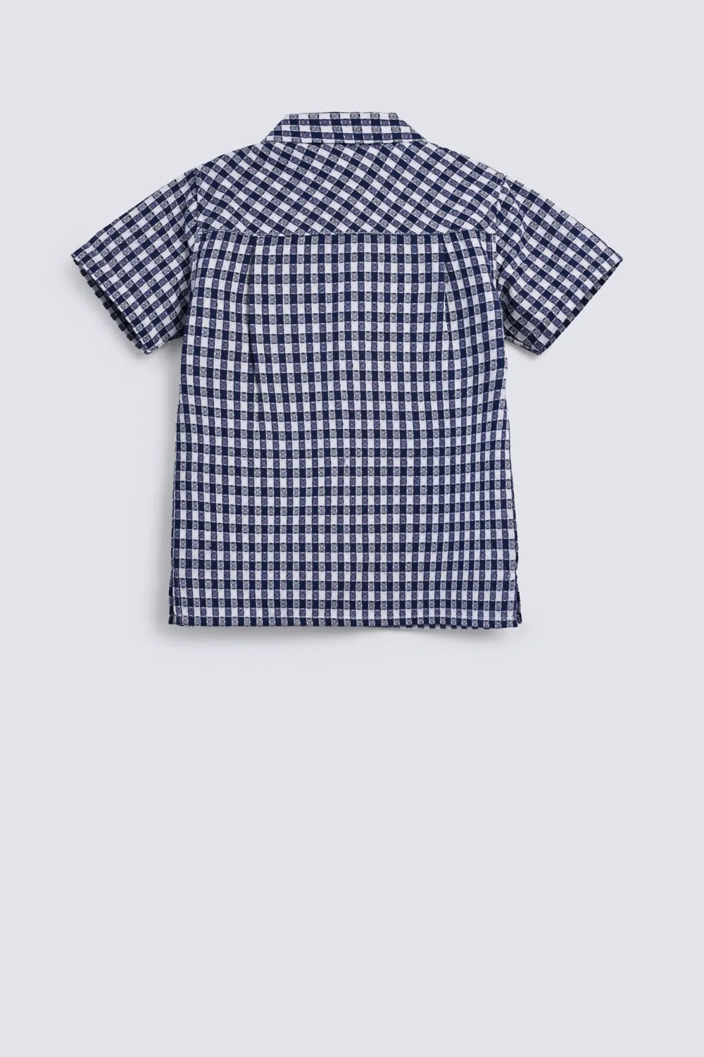 BOYS RESORT COLLAR CHECKERED SHIRT