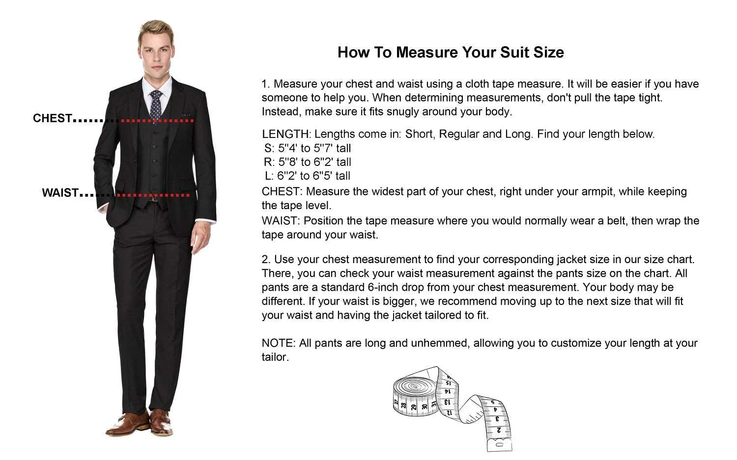 Braveman Men's Formal Two Piece 2-Piece Slim Fit Cut Suit Set