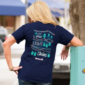 Cherished Girl Let Your Light Shine Mason Jar Christian Girlie Christian Bright T Shirt