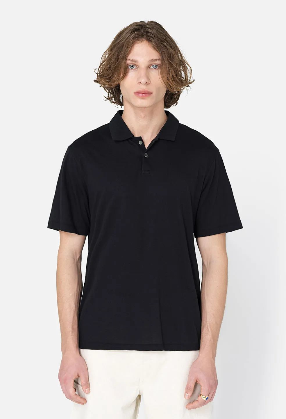 Cotton Cashmere Polo / Black