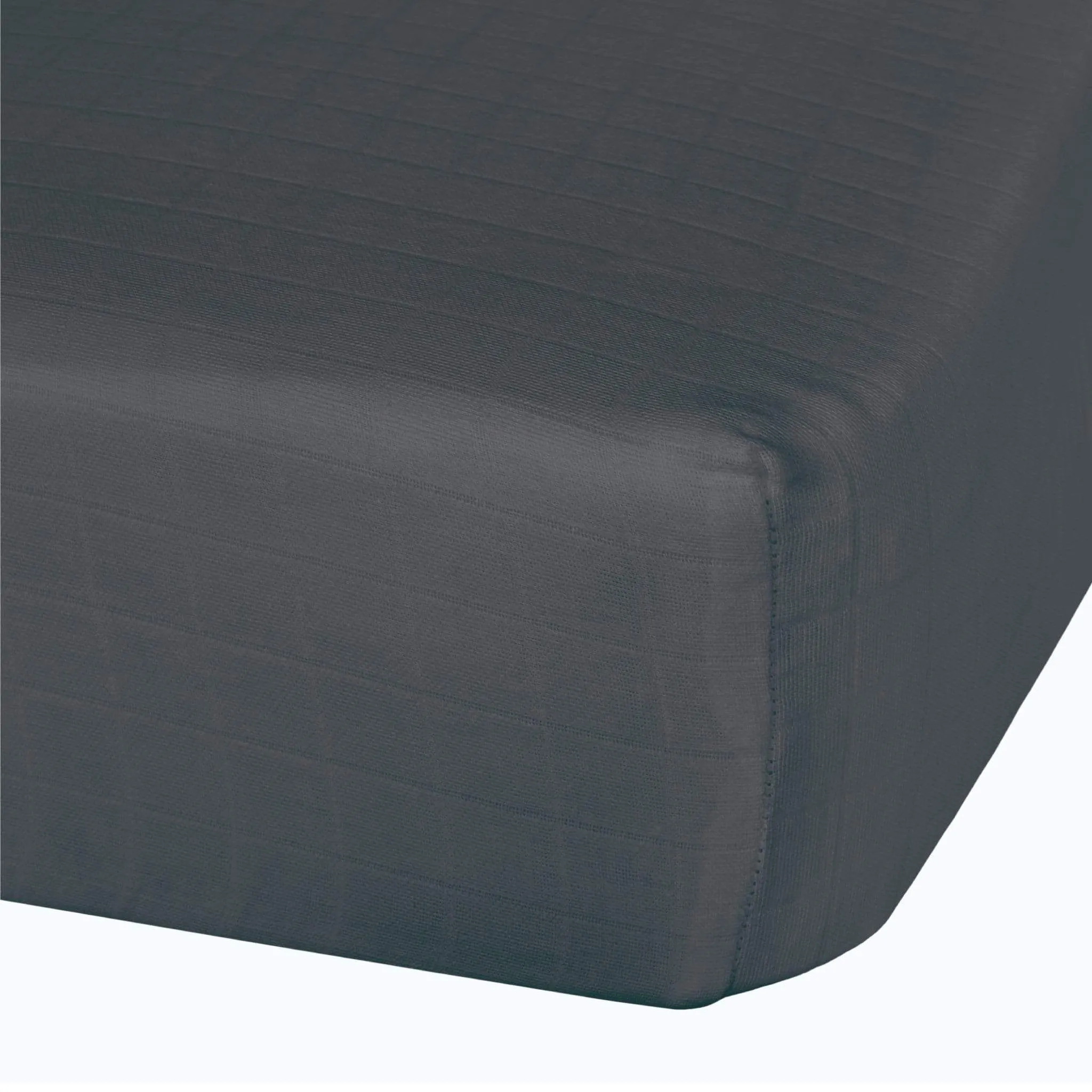 Cotton muslin fitted sheet - Charcoal