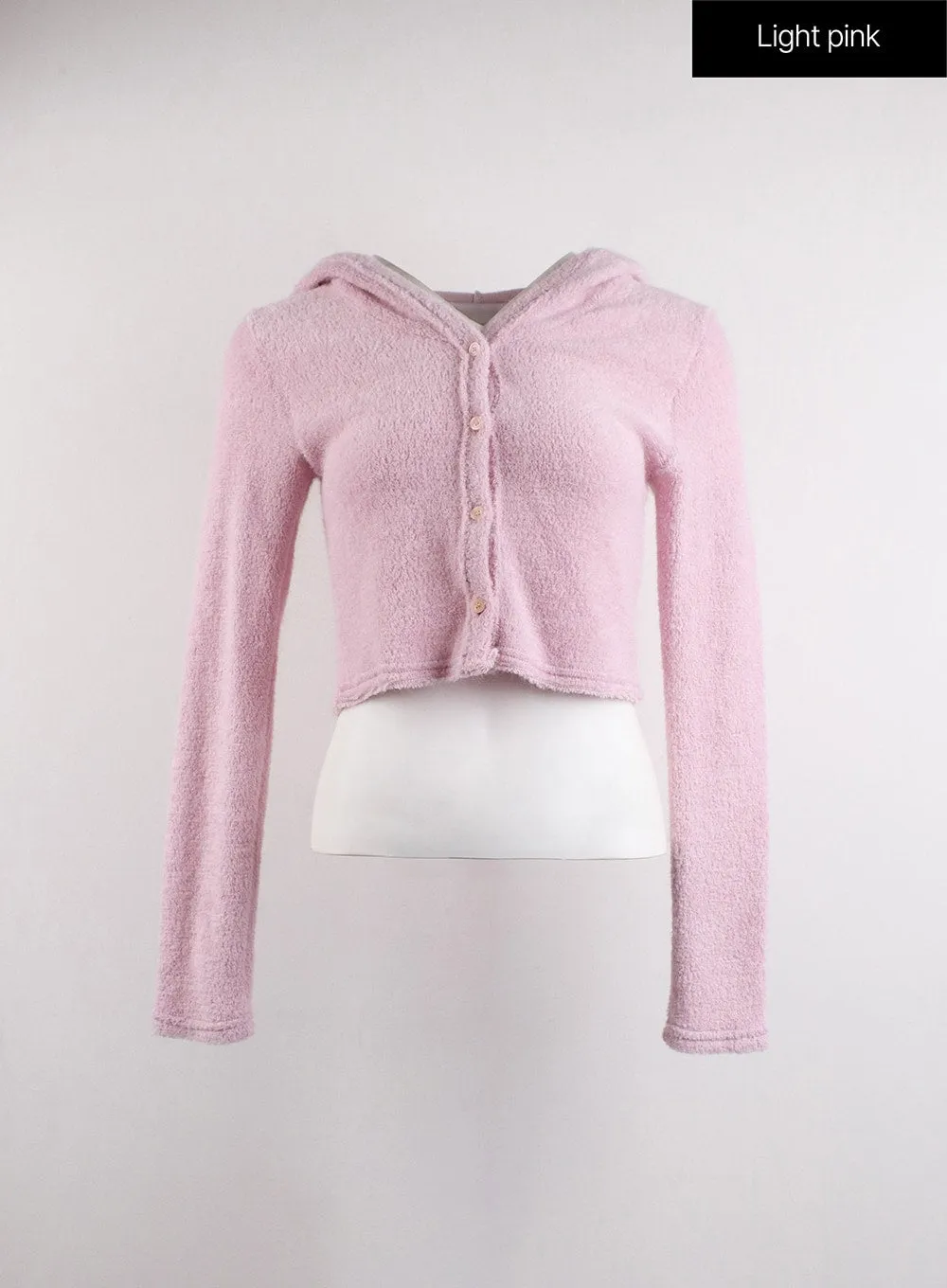 Crop Buttoned Hoodie Top CJ418