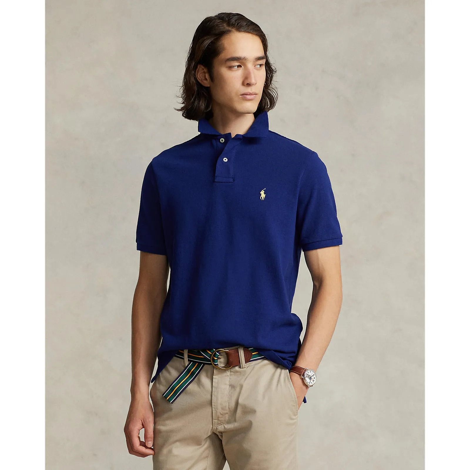 Custom Fit Mesh Polo - Blue