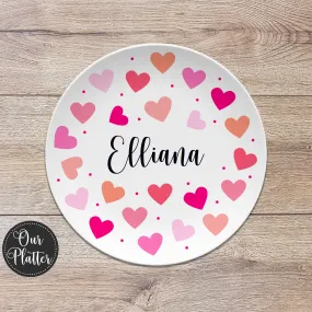 Custom Hearts Personalized Plate