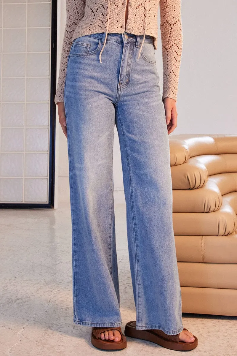 Denim Wide Leg Jean High Rise