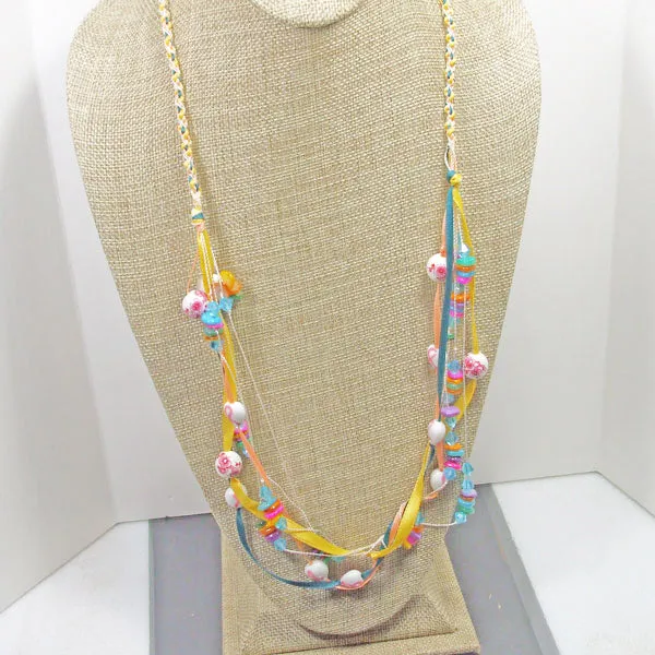 Derwen, Beaded, Seven Strand Kumihimo Braided, Necklace