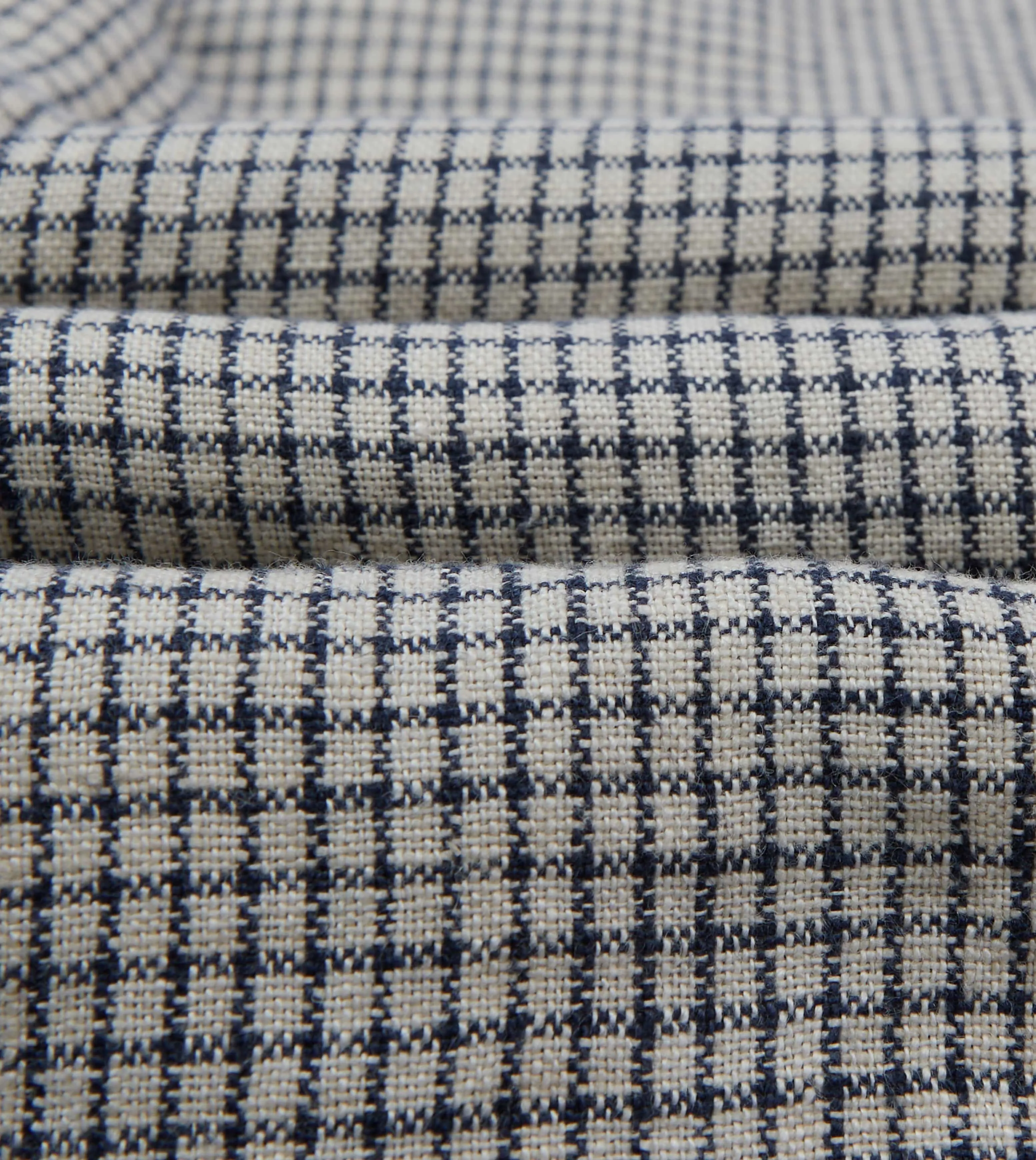 Ecru Check Linen Forestiere Jacket