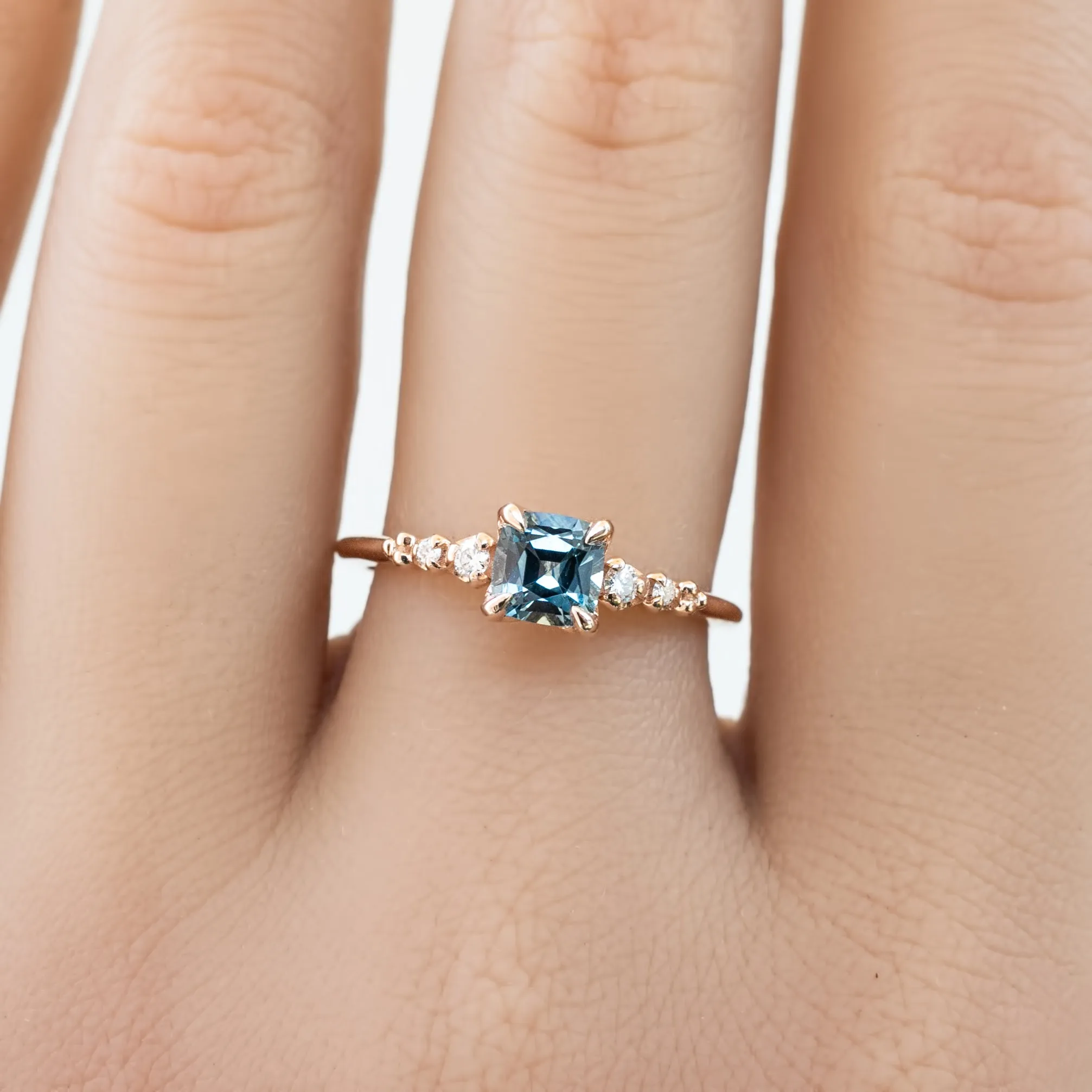 Estel Luxe Ring 0.77ct Light Blue Montana Sapphire, 14k Rose Gold (One of a kind)