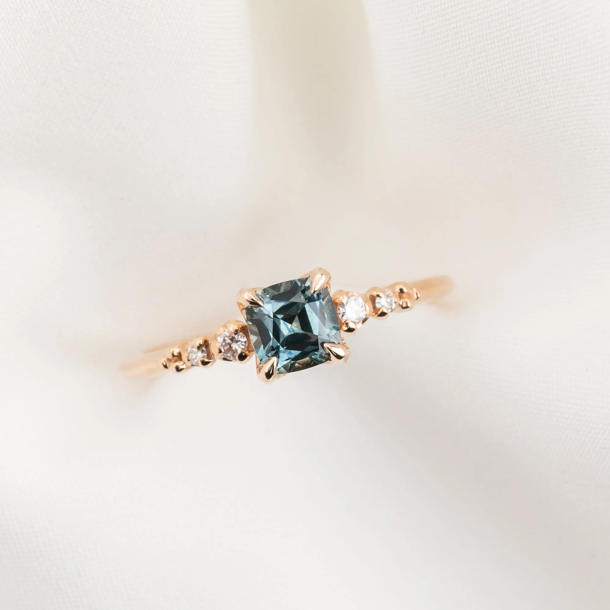 Estel Luxe Ring 0.77ct Light Blue Montana Sapphire, 14k Rose Gold (One of a kind)