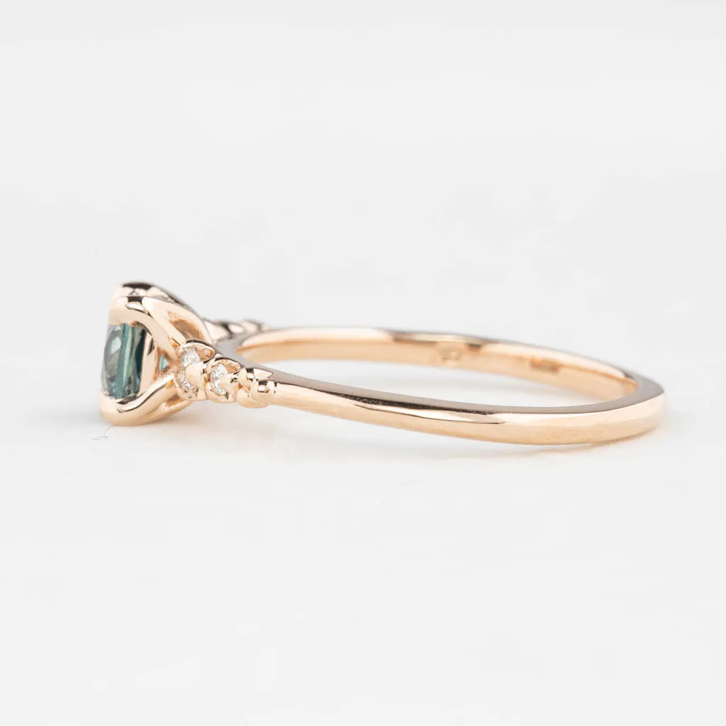 Estel Luxe Ring 0.77ct Light Blue Montana Sapphire, 14k Rose Gold (One of a kind)