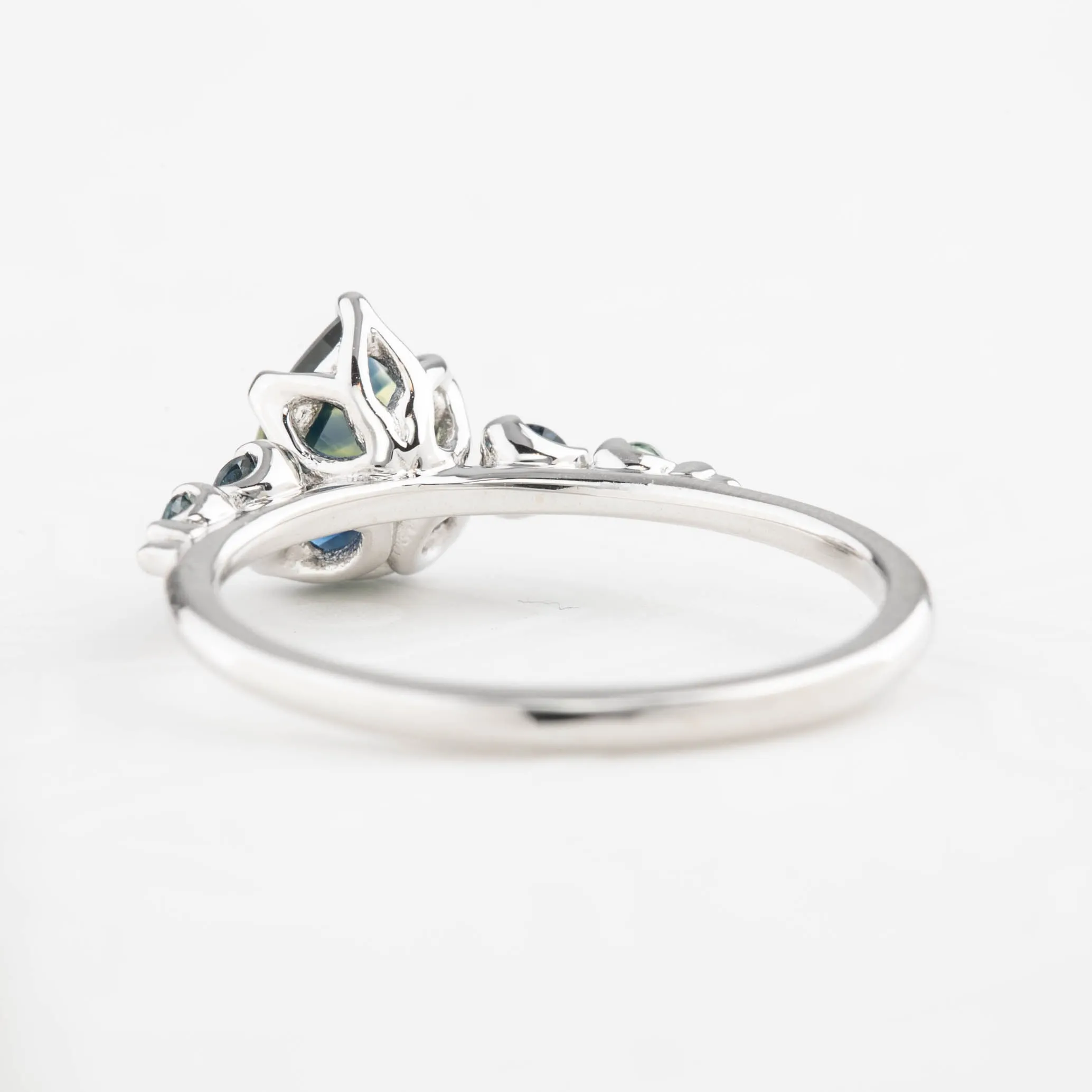 Estel Luxe Ring 1.05ct Green Montana Sapphire, 14K White Gold (One of a kind)