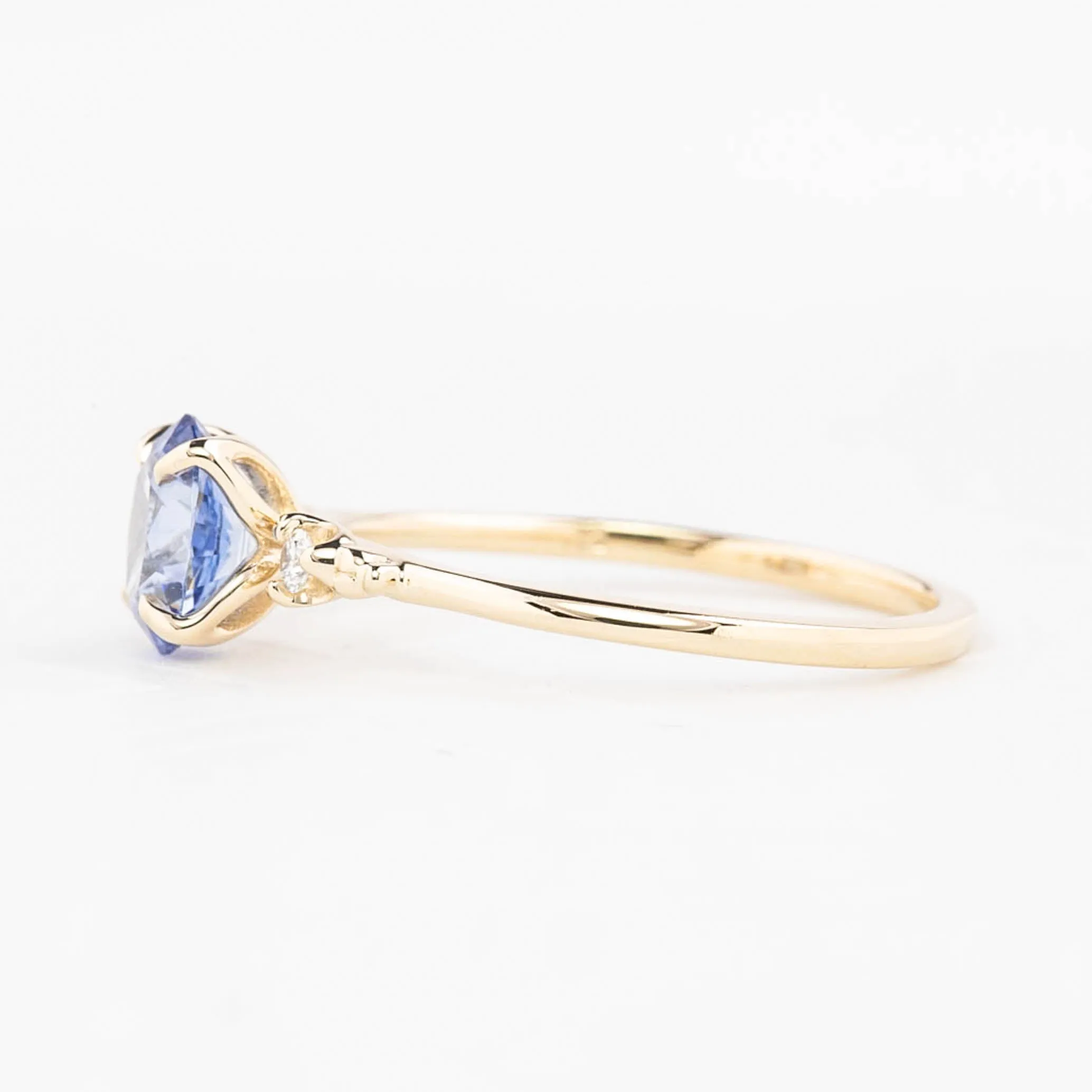 Estel Ring 1.18ct Oval Blue Ceylon Sapphire, 14K Yellow Gold (One of a kind)