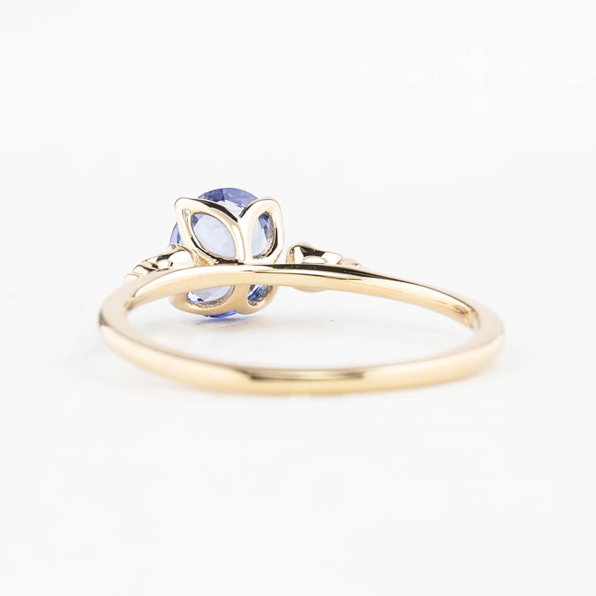 Estel Ring 1.18ct Oval Blue Ceylon Sapphire, 14K Yellow Gold (One of a kind)