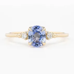 Estel Ring 1.18ct Oval Blue Ceylon Sapphire, 14K Yellow Gold (One of a kind)