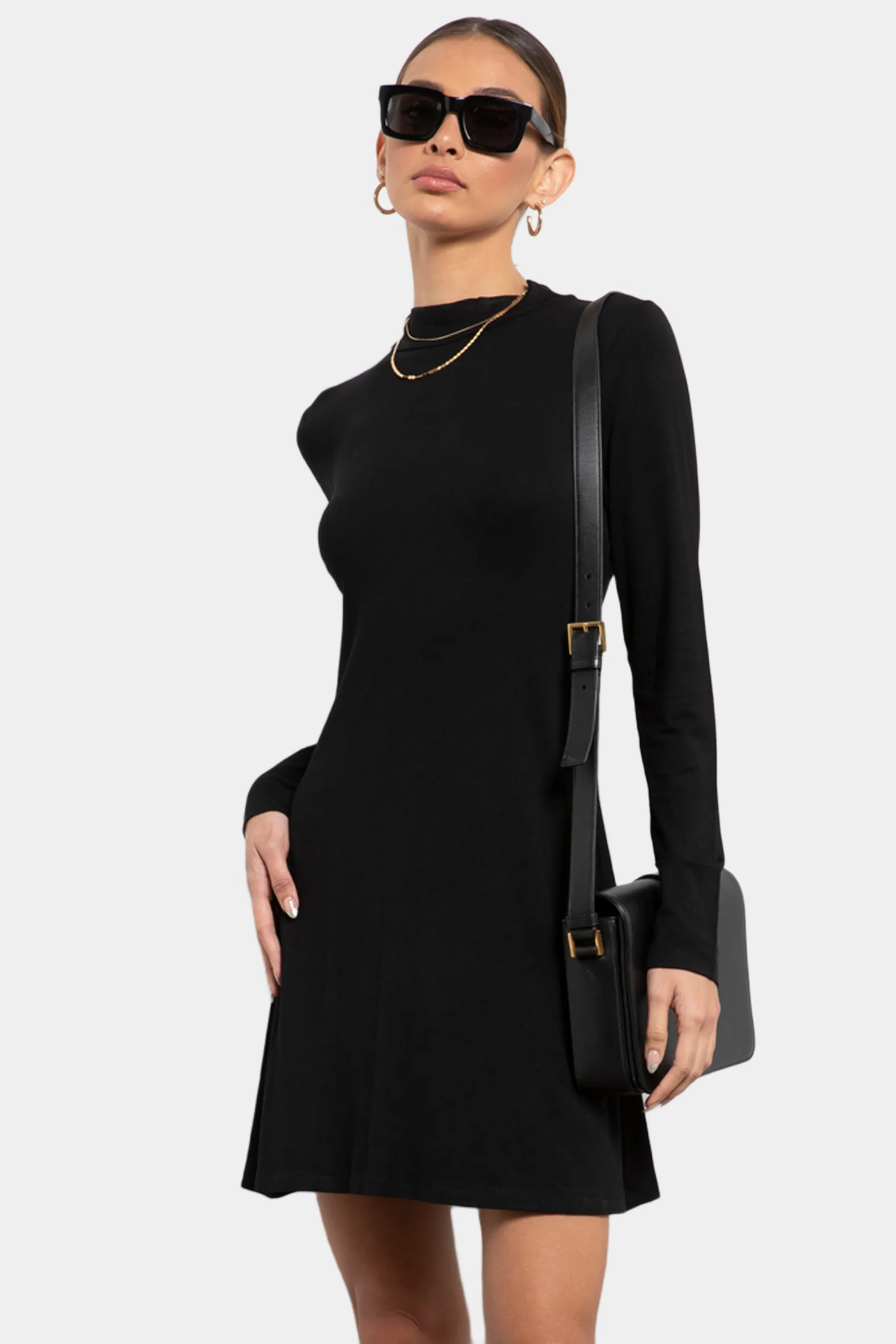 Fernanda Mock Neck Mini Dress