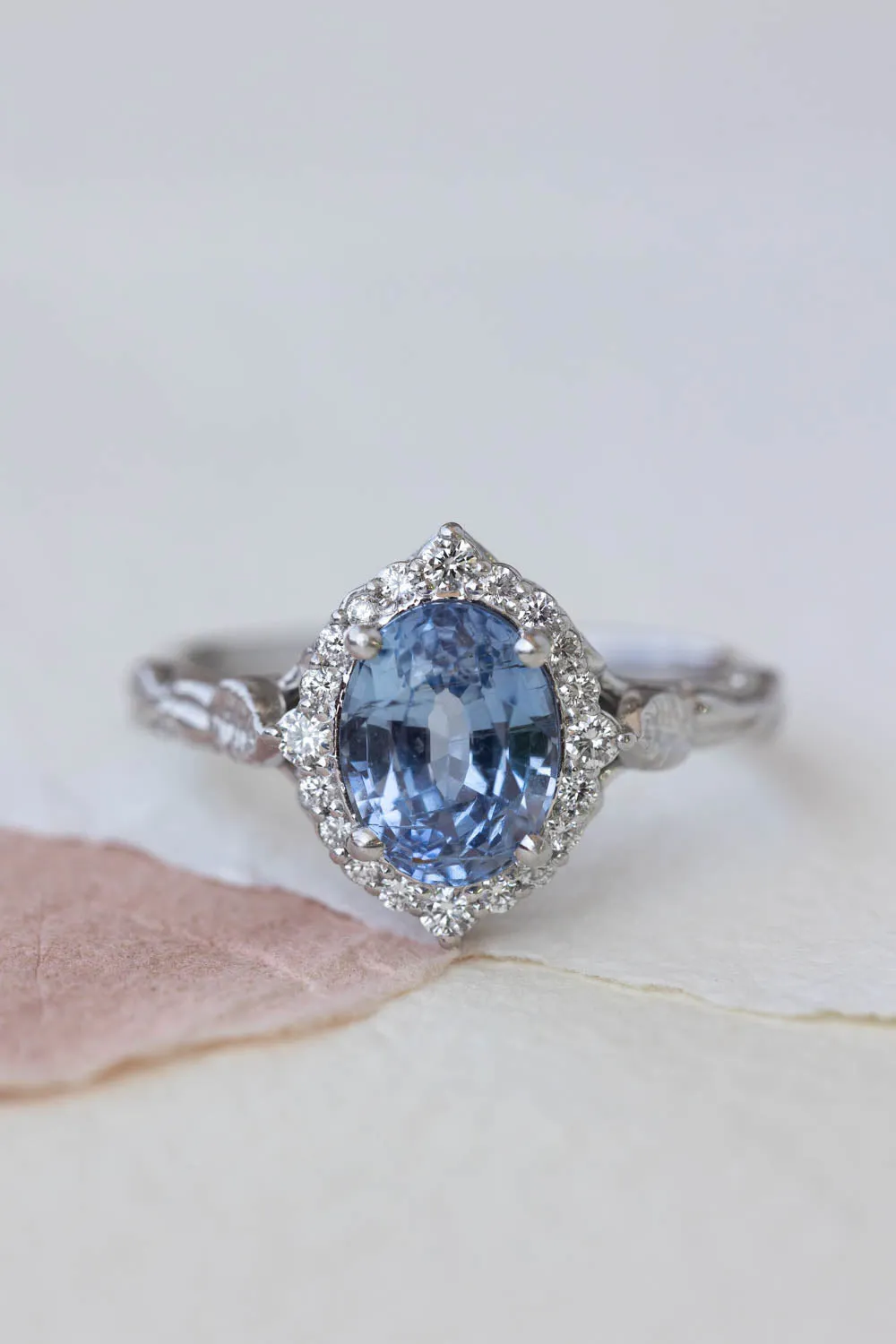 Florentina | custom engagement ring setting for oval cut gemstone 9x7 mm